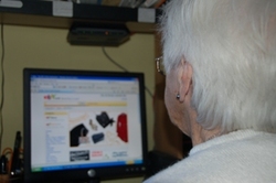 elderly lady at computer